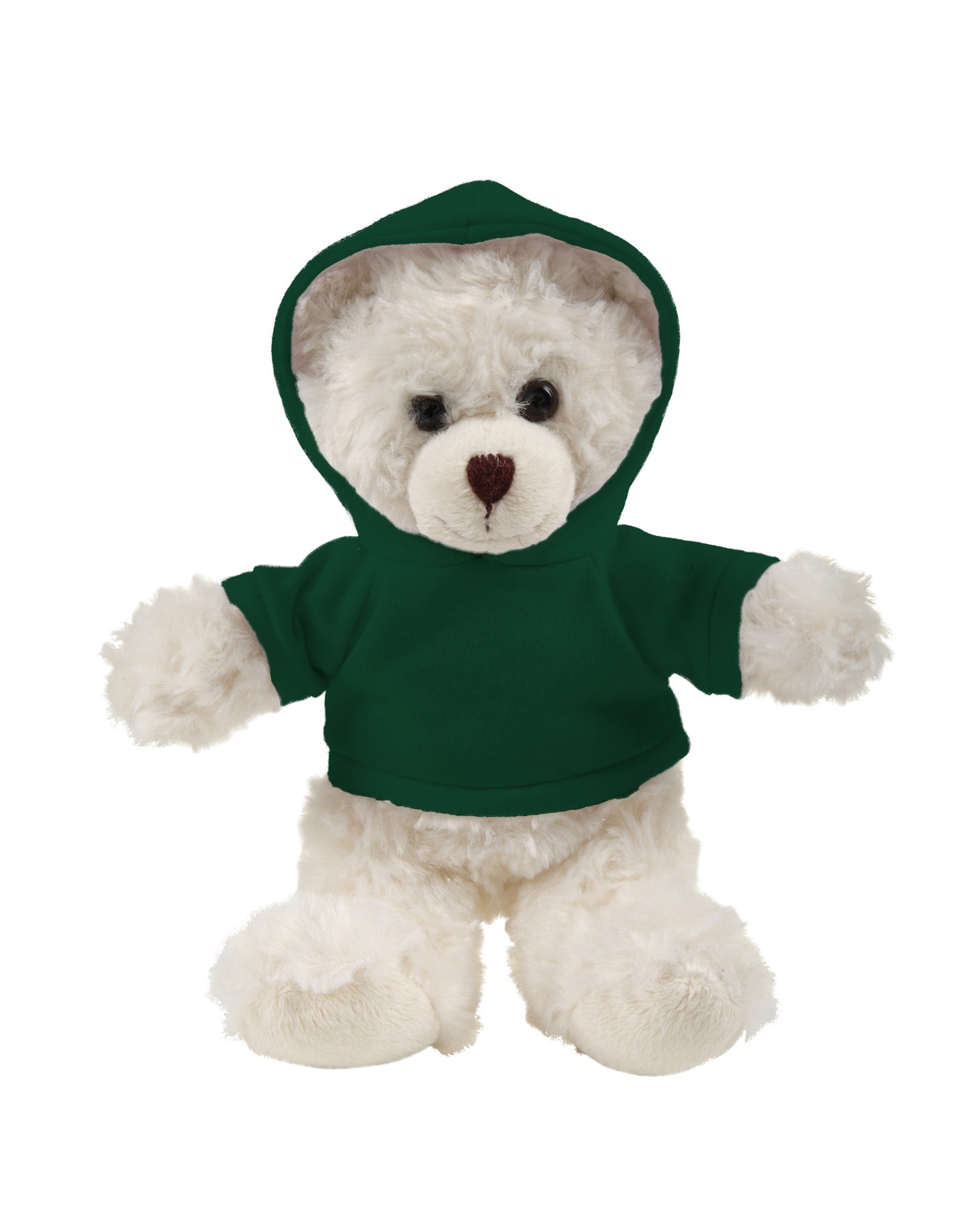 soft plush  Cream Curly Sitting Bear with hoodie 16