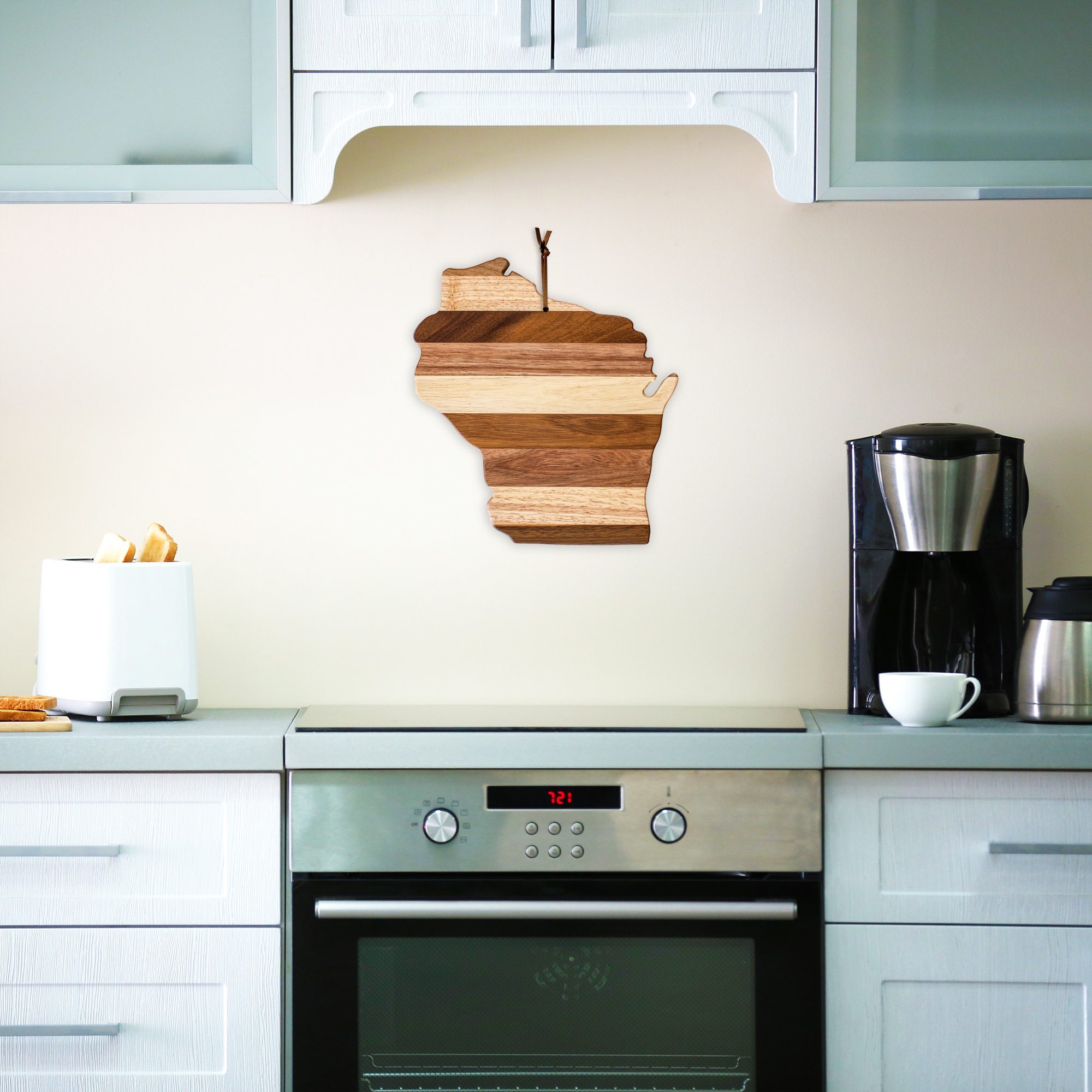 Rock & Branch® Shiplap Series Wisconsin State Shaped Wood Serving and Cutting Board 7