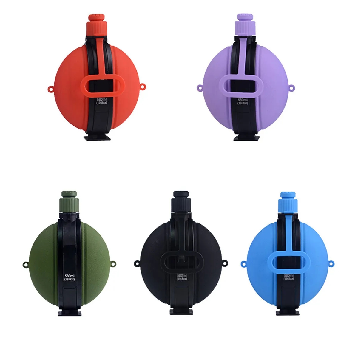 19oz Outdoor Foldable Silicone Water Bottle with Compass 4