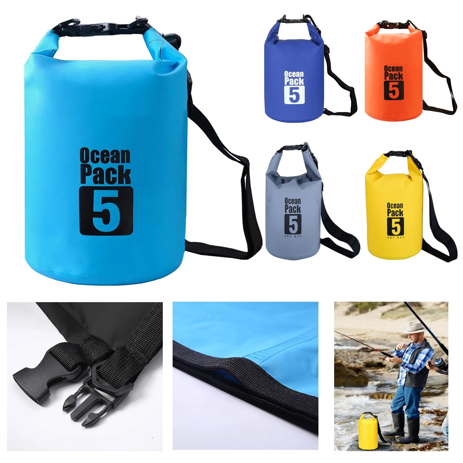 5L Swimming Waterproof Bag Dry Sack Ocean Pack 2