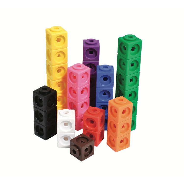 Math Linking Cubes - Set of 100 10 Colors Ages 3+