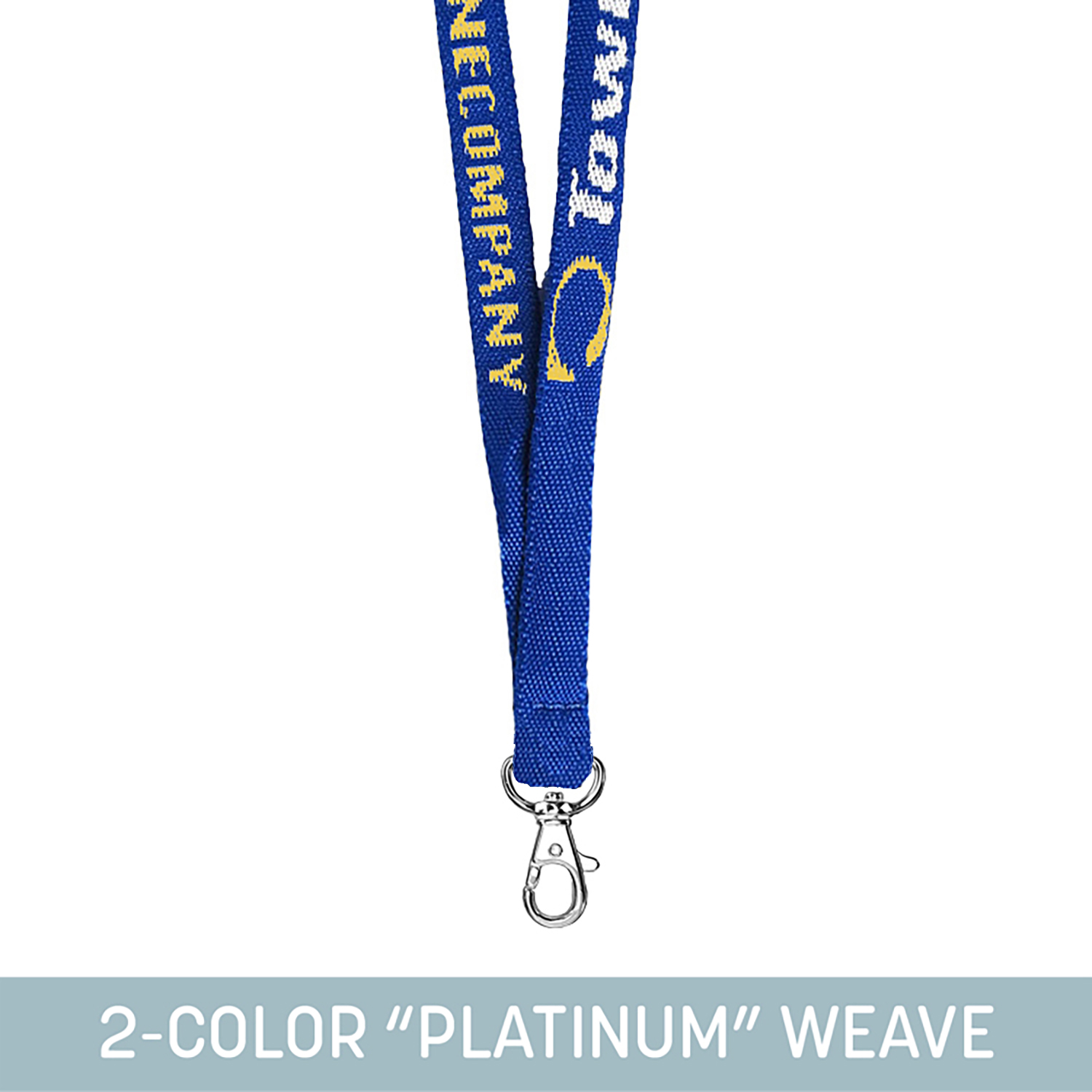 1/2" Woven Lanyard w/ Lobster Claw - "Platinum" Weave 2