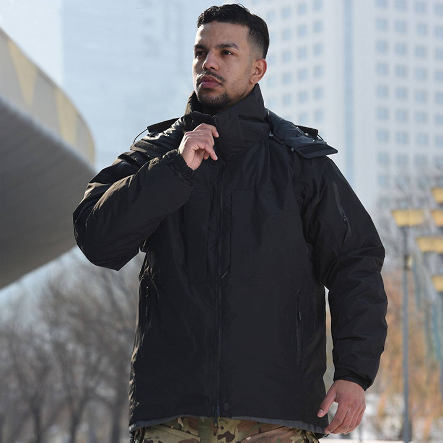 Windproof Outdoor Military Tactical Jacket Hooded Coat 5