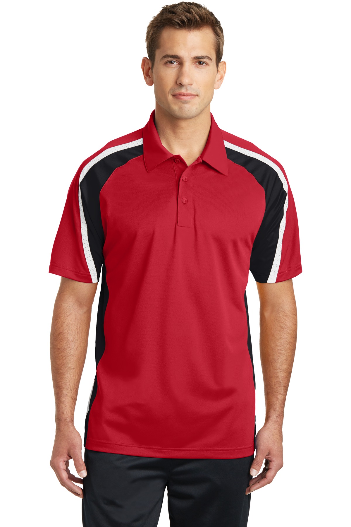 Sport-Tek Tricolor Micropique Sport-Wick Polo. ST654 1