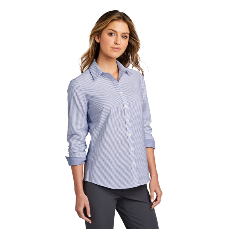 Port Authority Ladies SuperPro Oxford Stripe Shirt. 14