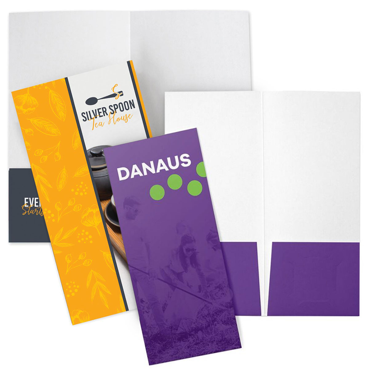 Mini Pocket Folder - Full Color Imprint Std. White Gloss 4