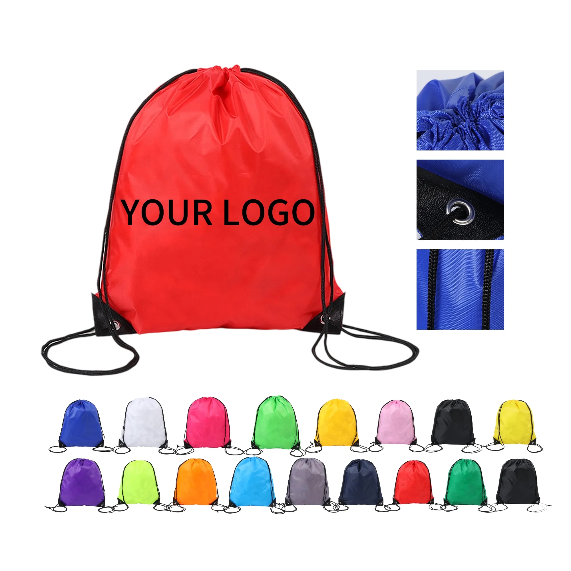 Polyester Drawstring Backpack 14x17 Inch 6
