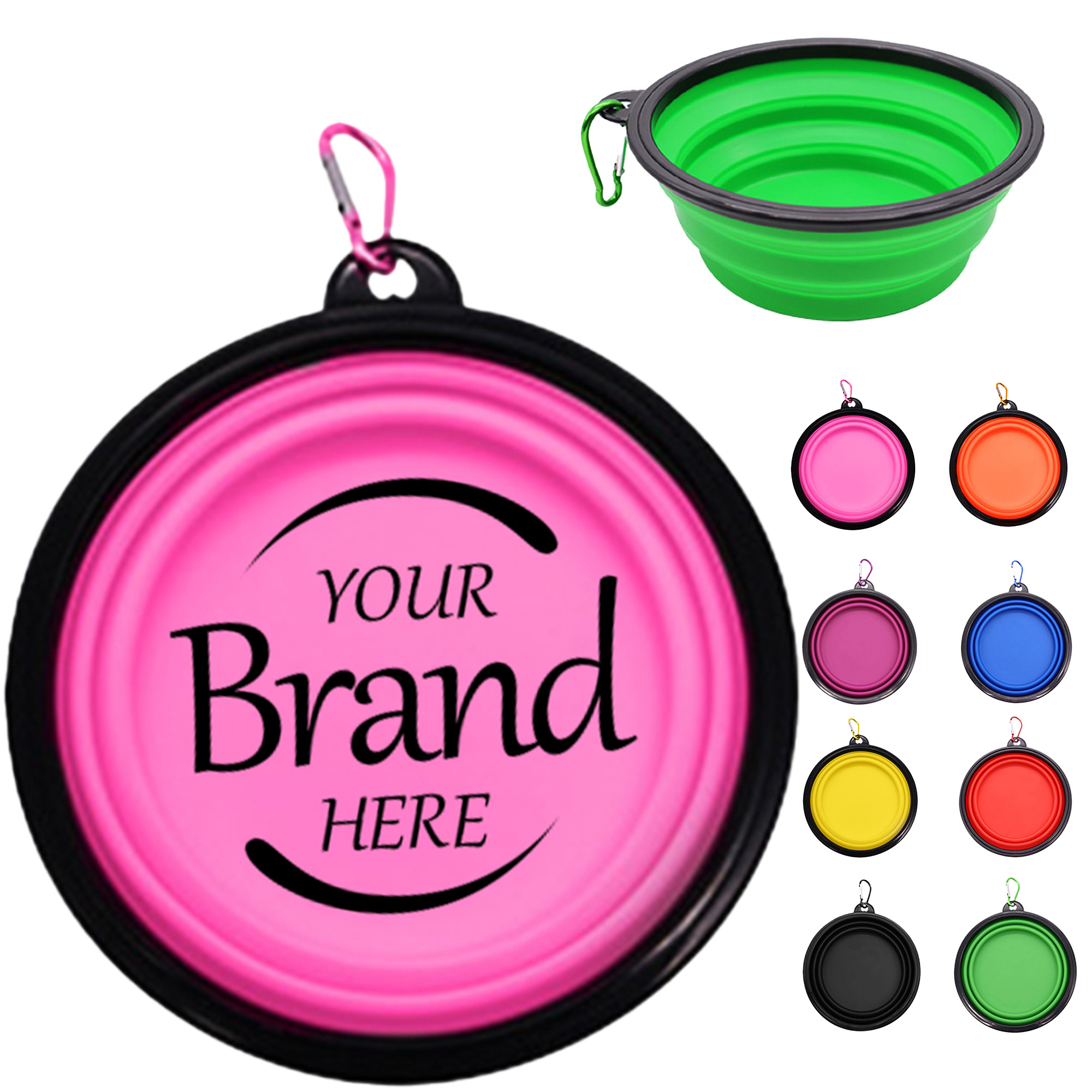Foldable TPE Pet Bowl With Carabiner 2