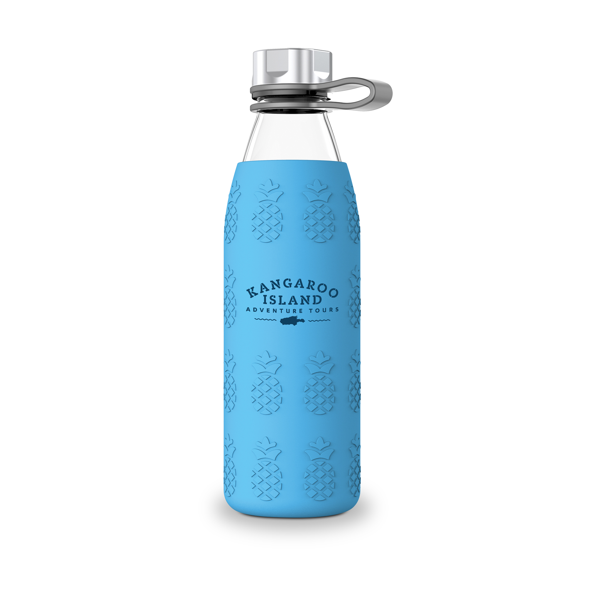 Pineapple Silicone Sleeve Soda Lime 20oz Glass Bottle 6
