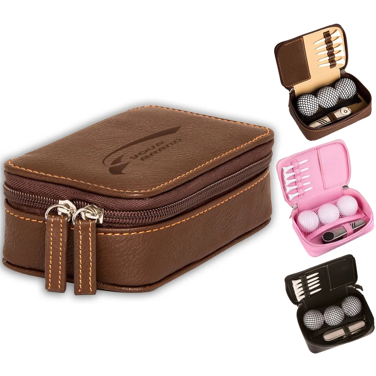 Mini Portable Golf Club Leather Bag 3