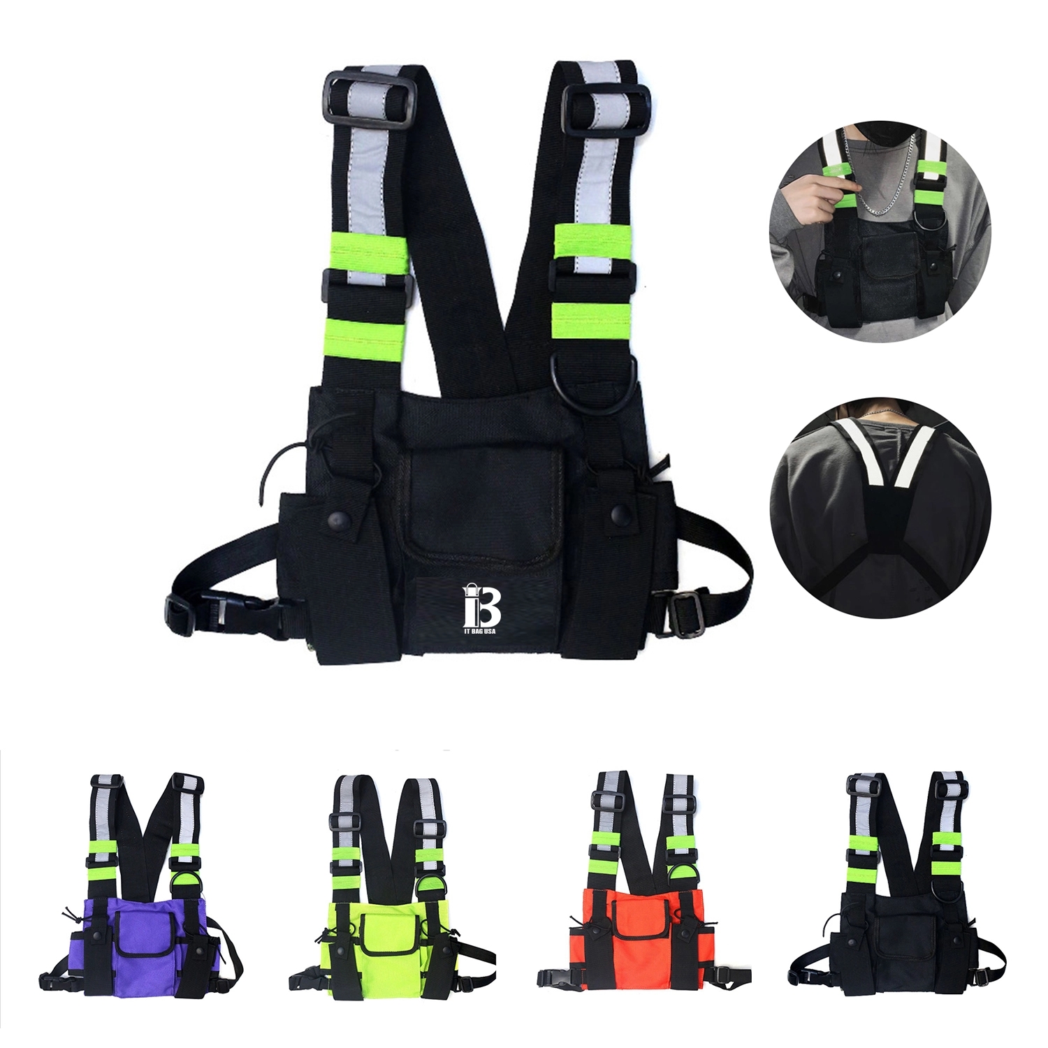 Tactical Reflective Vest Chest Pack 2