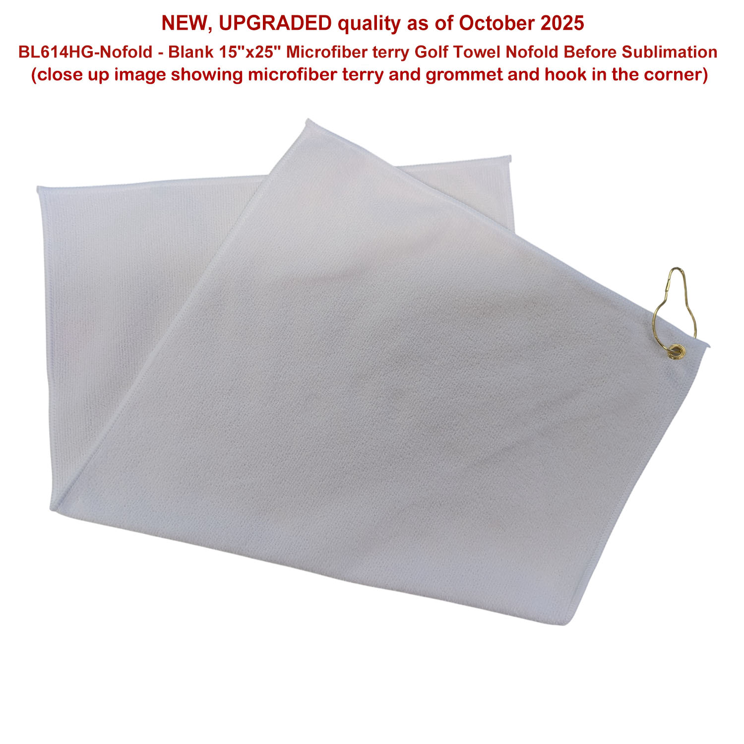 48Hr Quick Ship - Colored Microfiber Dri-Lite Terry Golf Towel, 15x25, Sublimated 2 sides 1