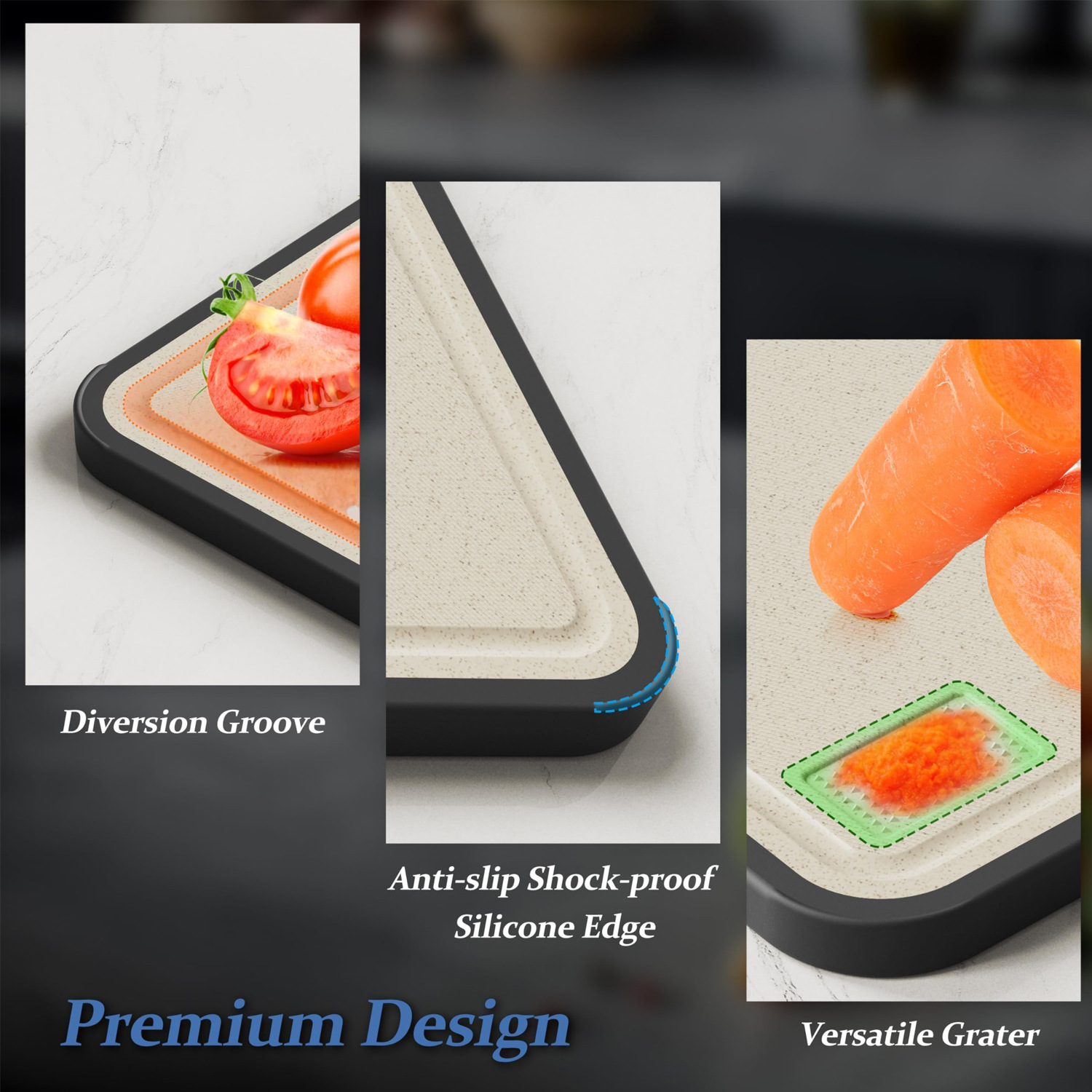 Food-Grade Wheat Stainless Steel Cutting Board—Antibacterial 8