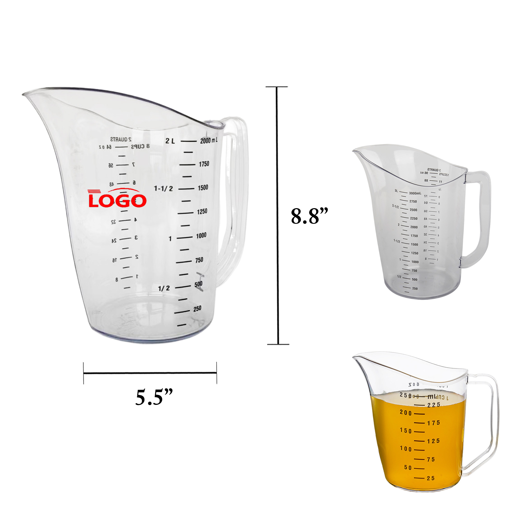 2qt 68oz PC Baking Measuring Cup 3
