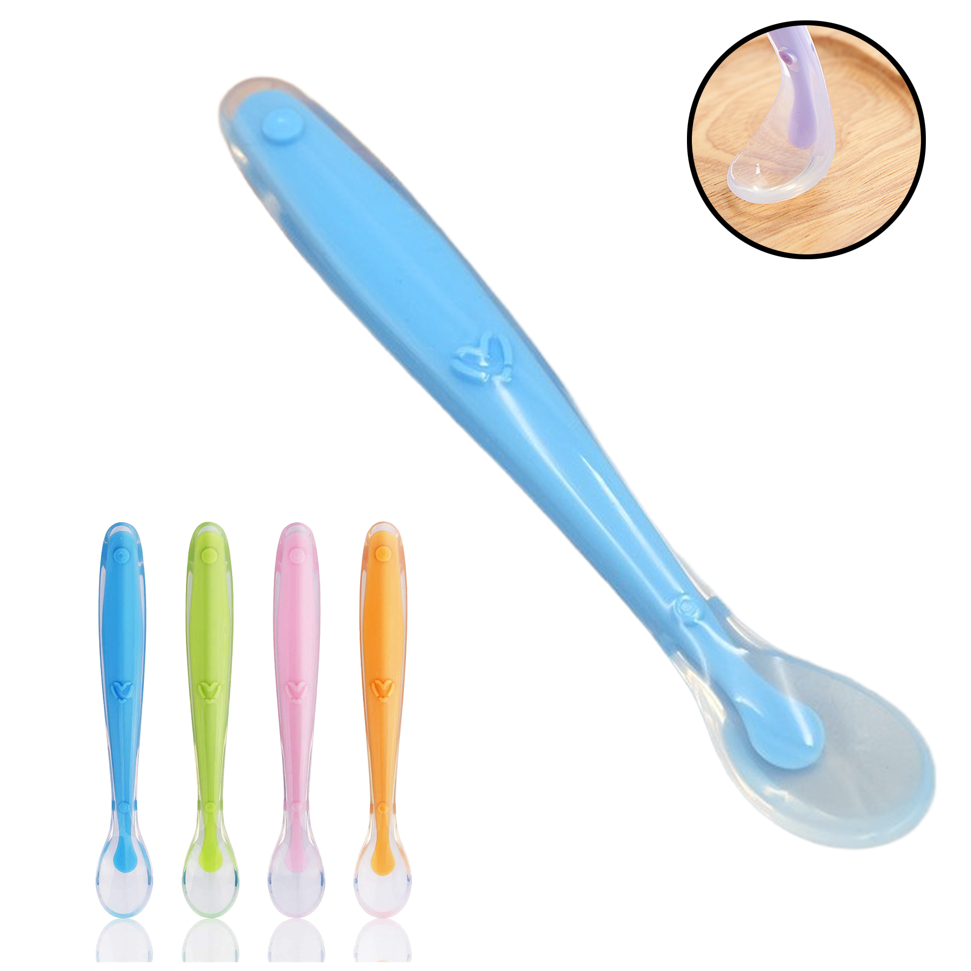 Soft Flexible Silicone Baby Feeding Spoon for Teething Relief and Self-Feeding 3