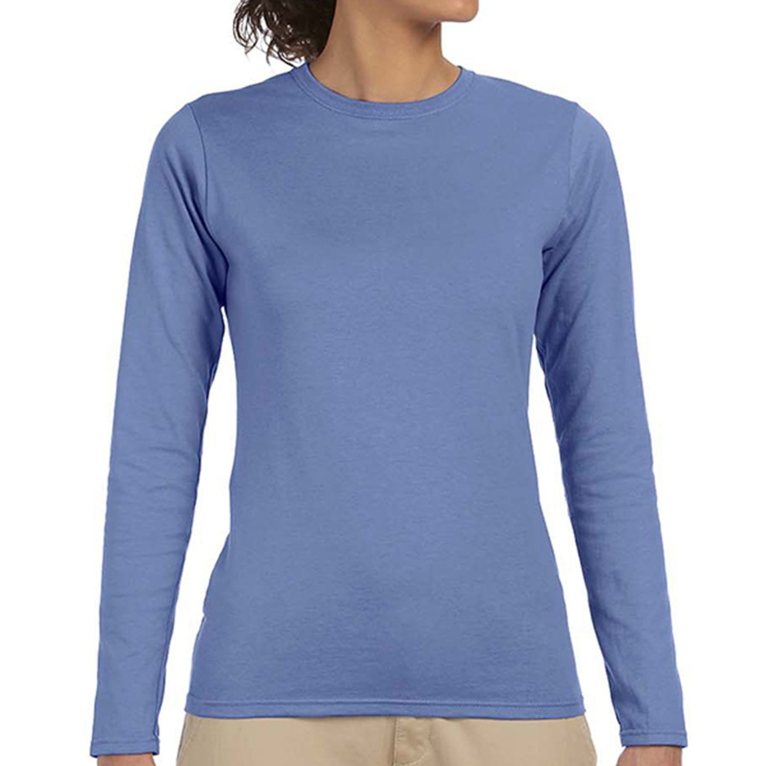 Gildan 4.5 oz 100% Cotton Preshrunk Softstyle Girls' Fit Long Sleeve T-Shirts 15