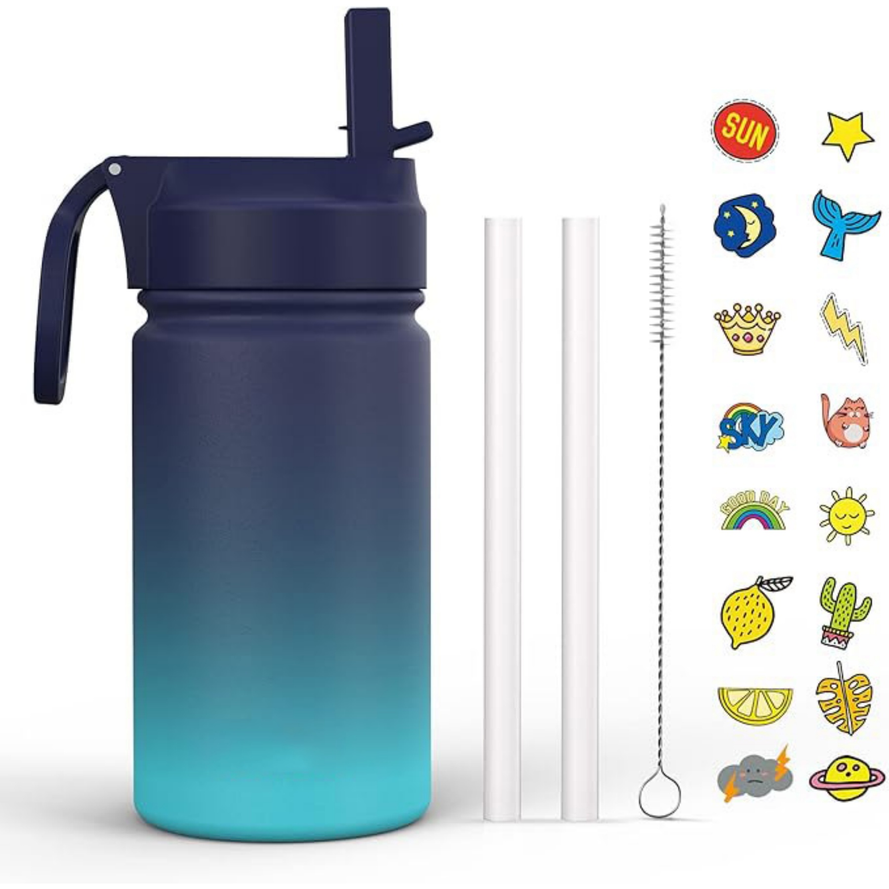 12oz Stainless Steel VacuumStraw Water Bottle 4