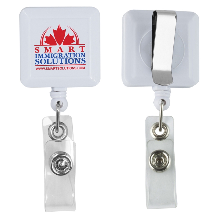 "Kent VL" 30" Cord Square Retractable Badge Reel and Badge Holder with Metal Slip Clip Attachment 9