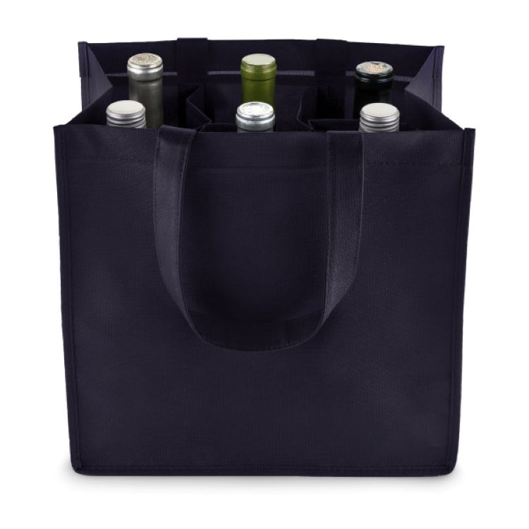True® 6 Bottle Non-Woven Wine Tote