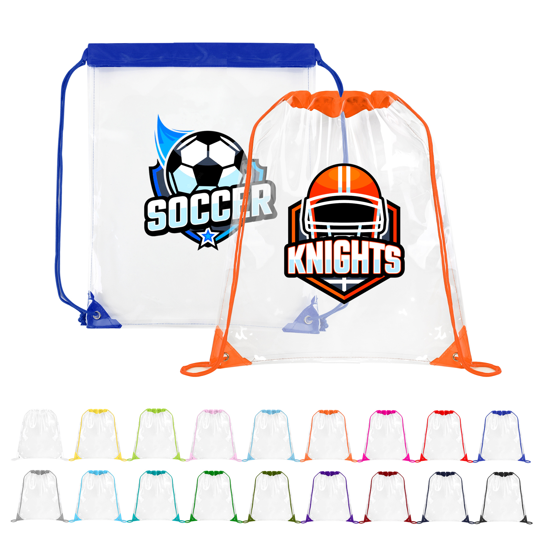 Large Clear Stadium Drawstring Backpack 9