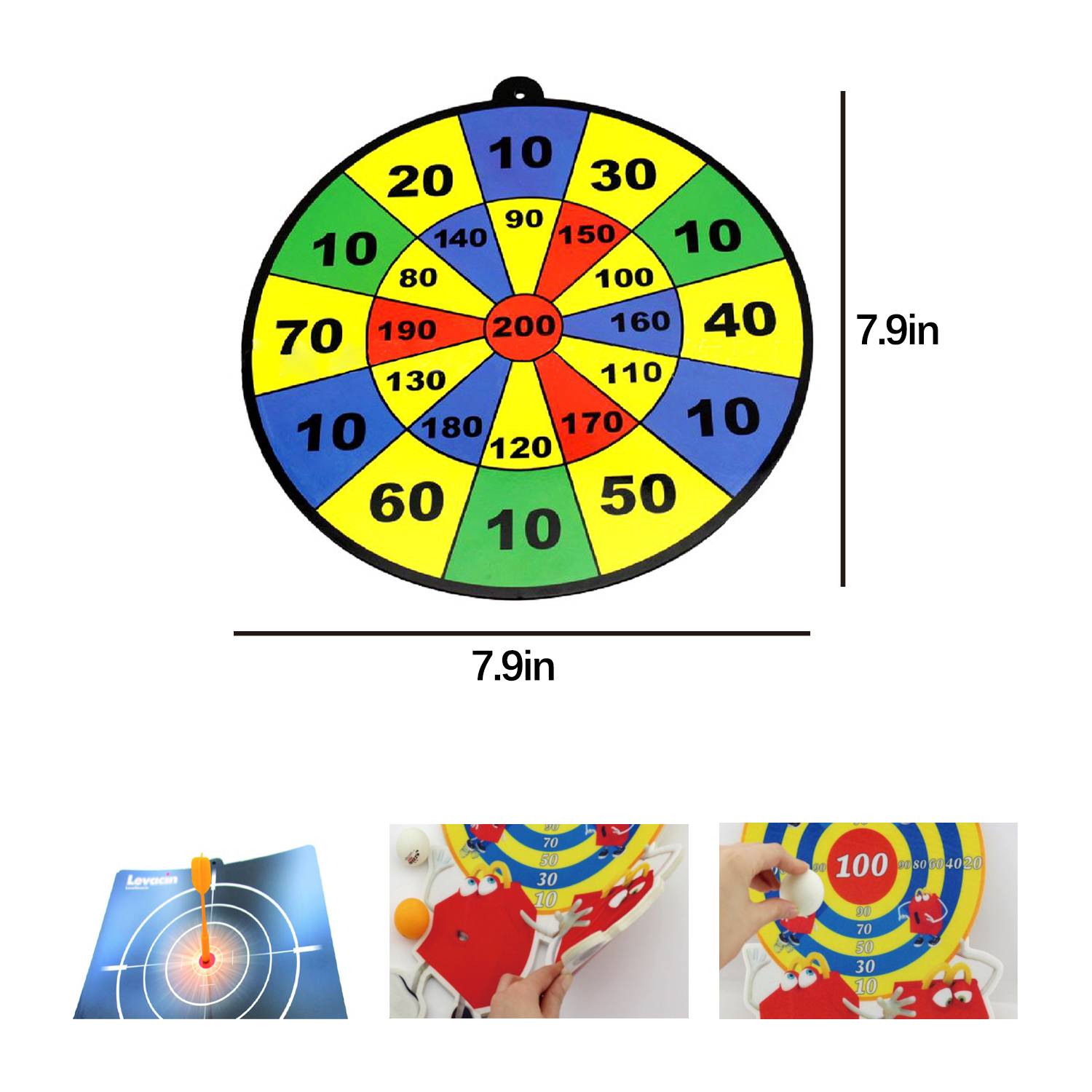 Custom Black EVA Magnetic Dartboard with Three Heads 2