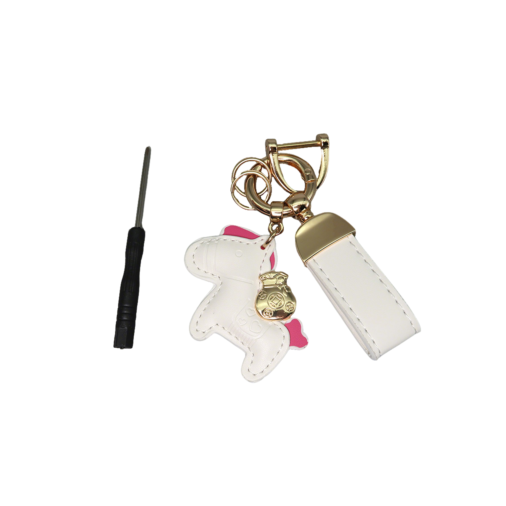 Polyurethane Pony Figure Key Ring With Strap 6.7" Length 39