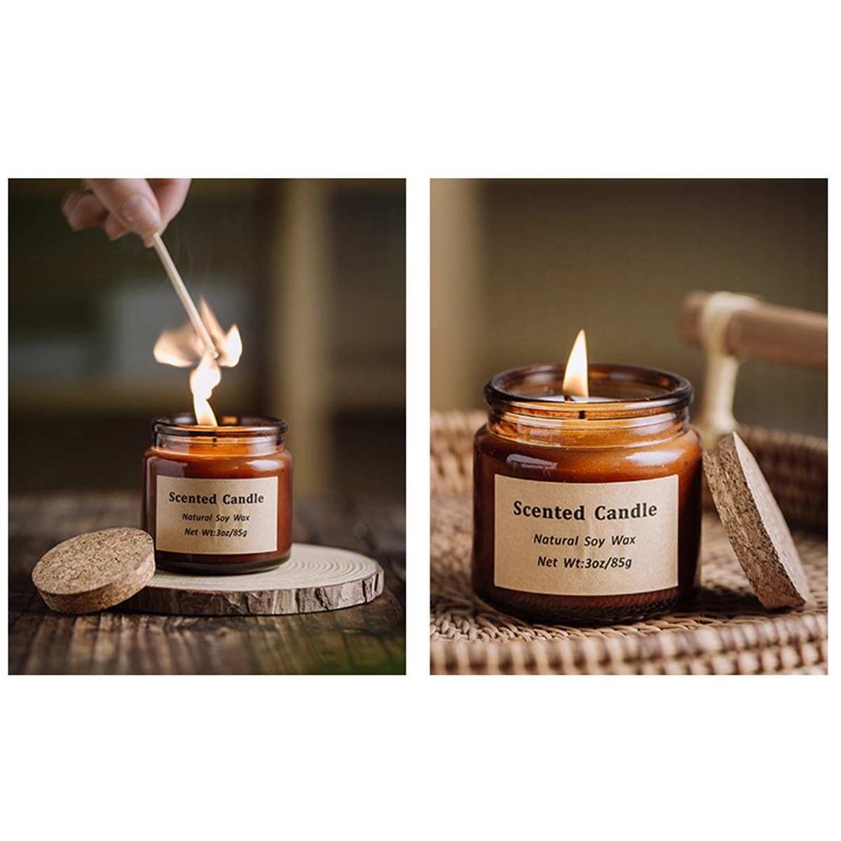 Romantic Glass Jar Aromatherapy Candle With Lid 3