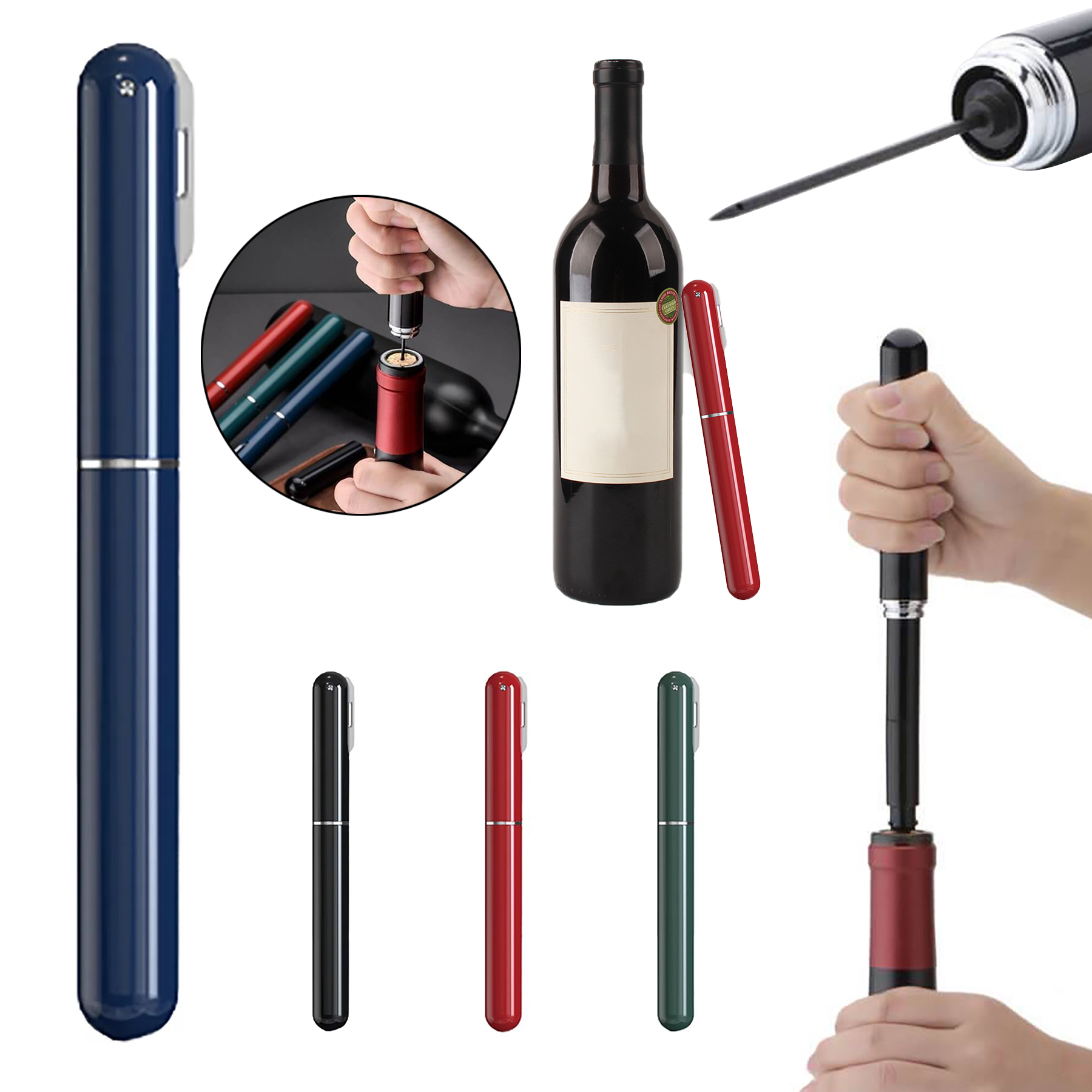Red Wine Pin Type Pen Bottle Opener 2