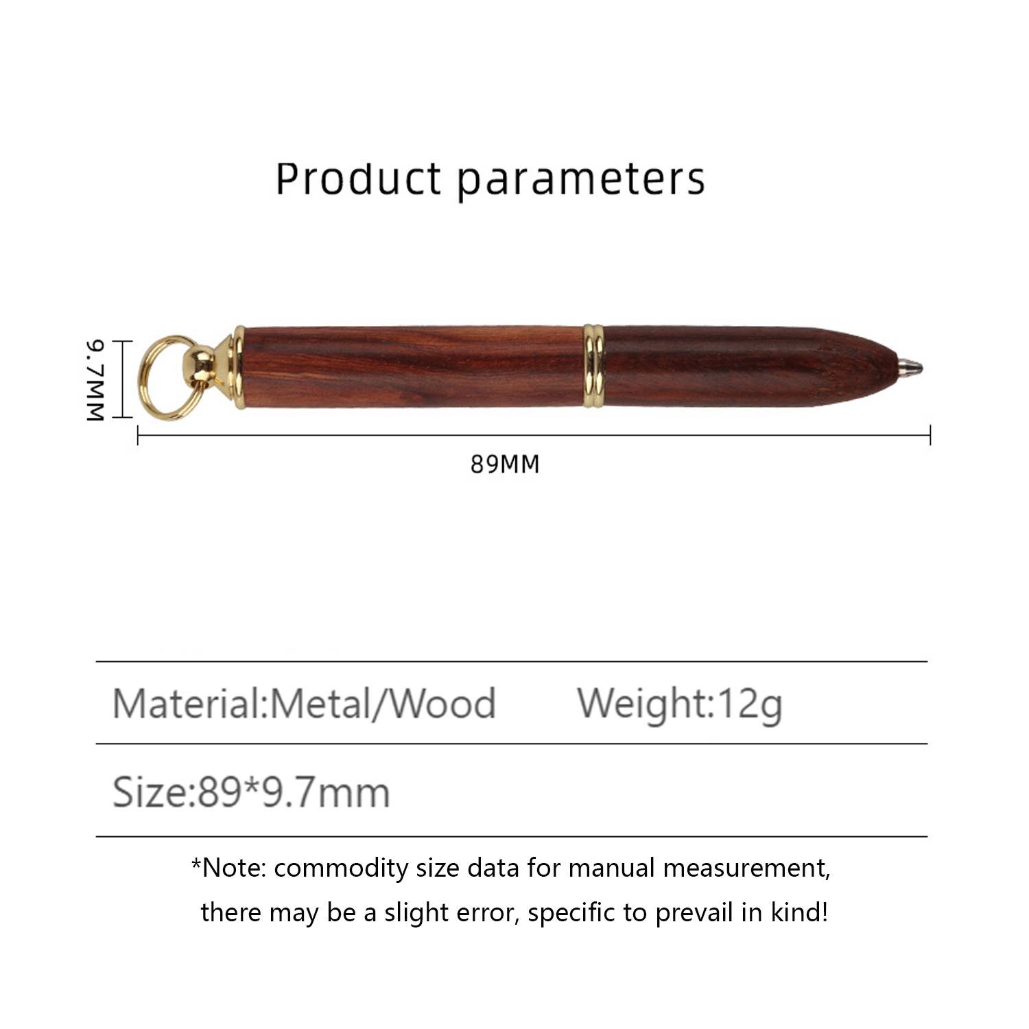 Portable wooden brass metal ballpoint pen 4