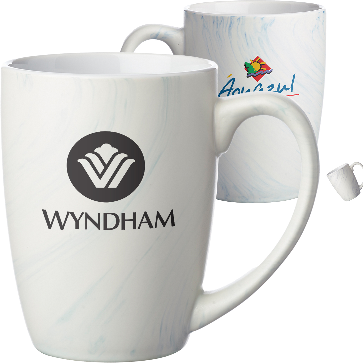 Marble-Glazed 10 oz. Ceramic Coffee Mugs 2