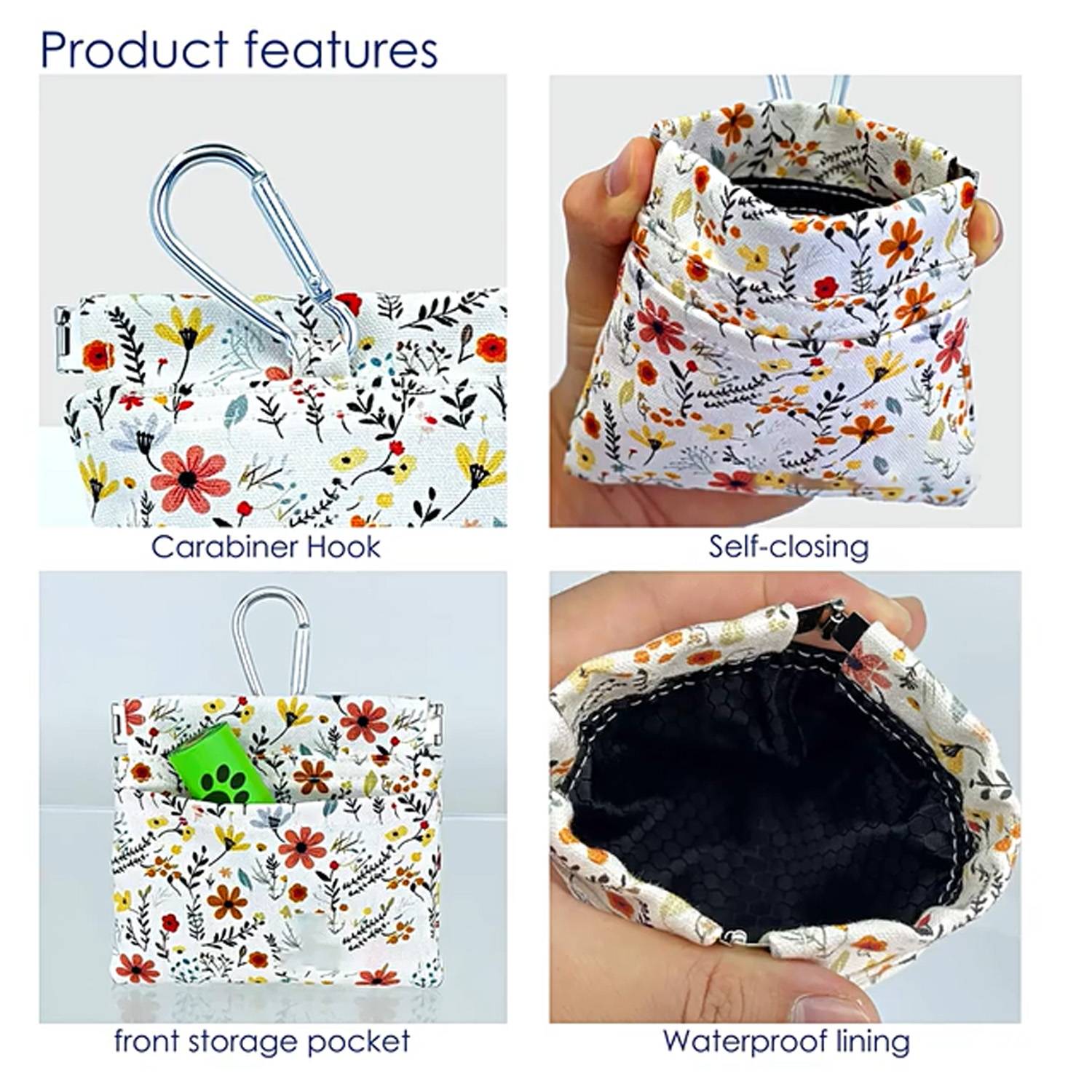 Portable Dog Treat Pouch Pet Training Bag w/ Carabiner 6