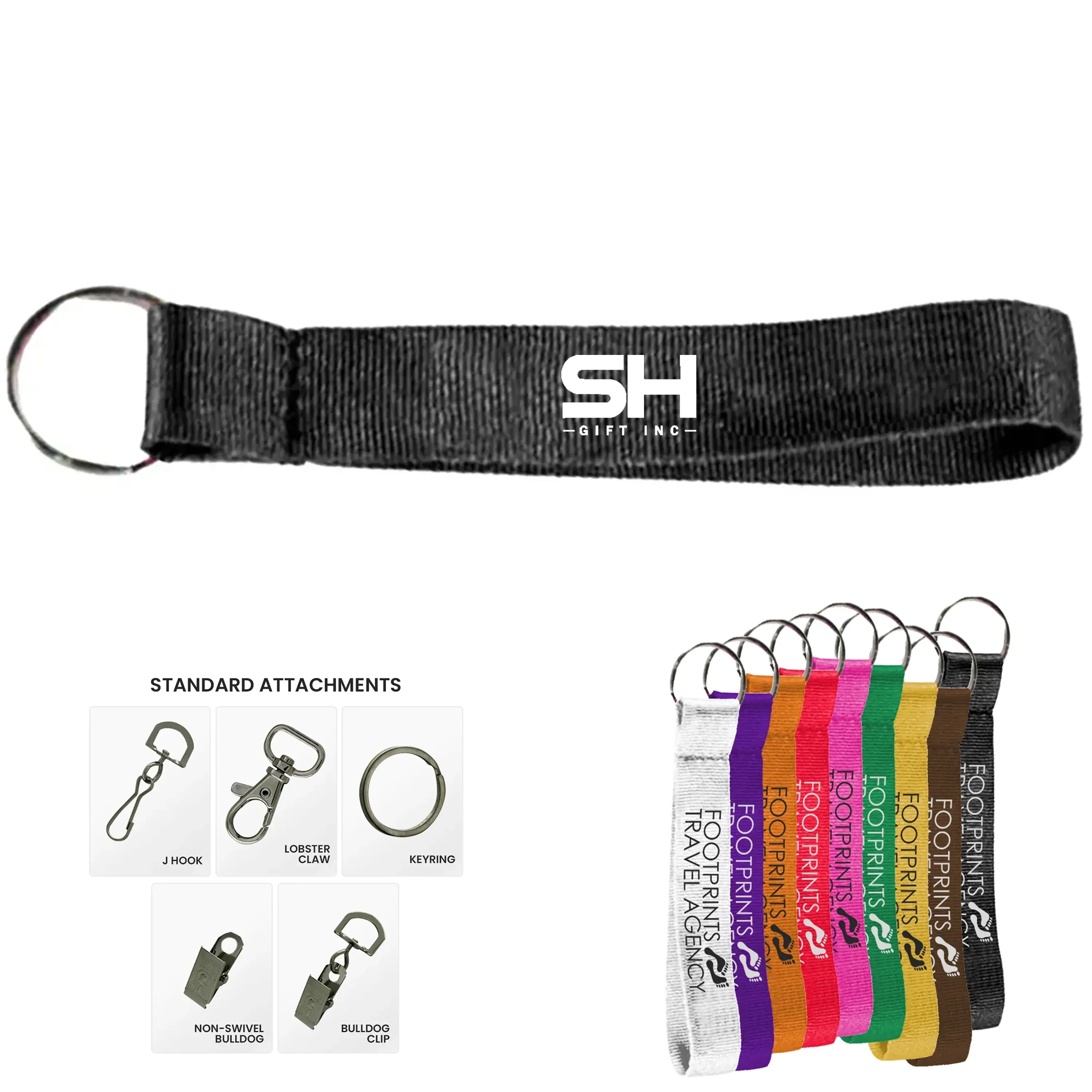 Custom Embroidered Premium Polyester Wrist Lanyards 2