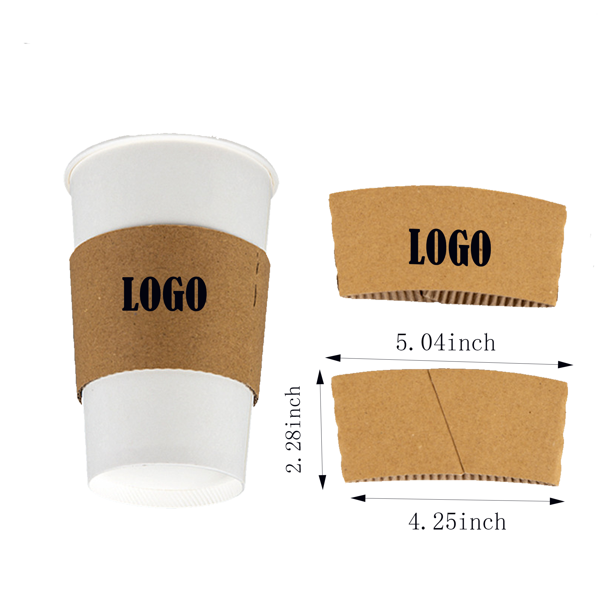 Durable Kraft Paper Cup Sleeve For Office 2