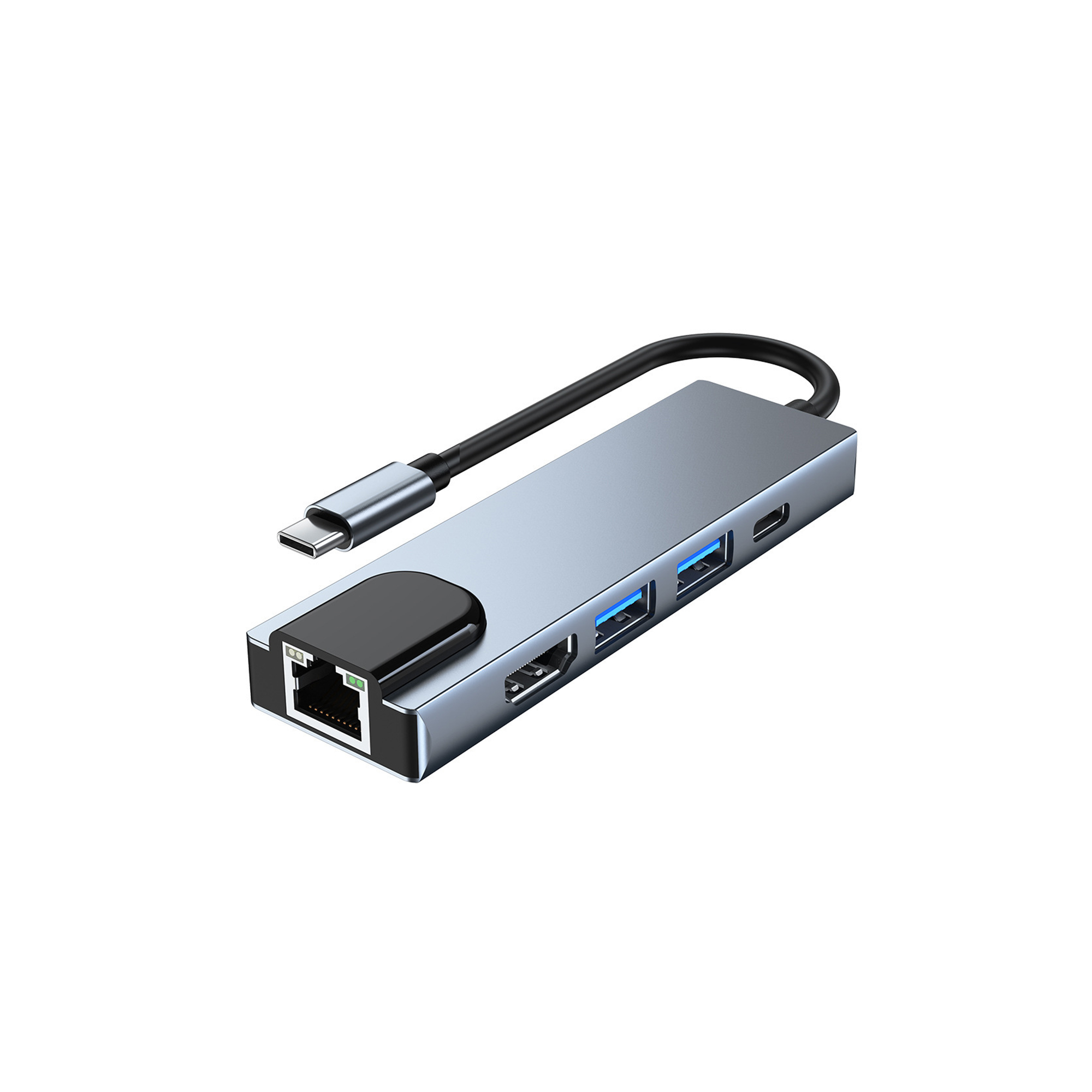 Type C Universal Serial Bus Hub 8" 1 With High Definition Multimedia Interface Ethernet 6" x 1 4