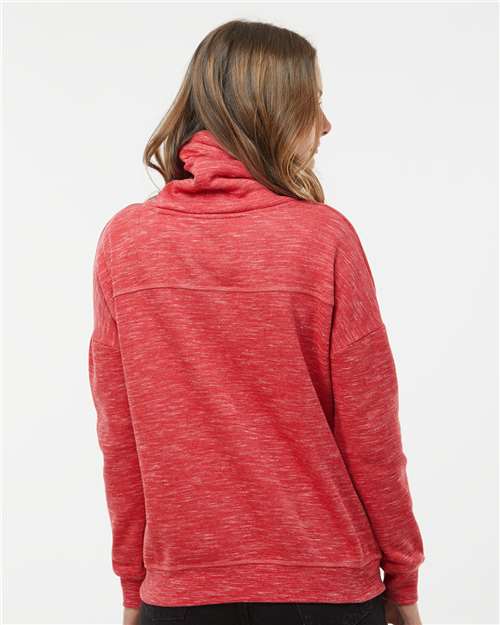 Women's Mélange Fleece Cowl Neck Sweatshirt - 8673 3