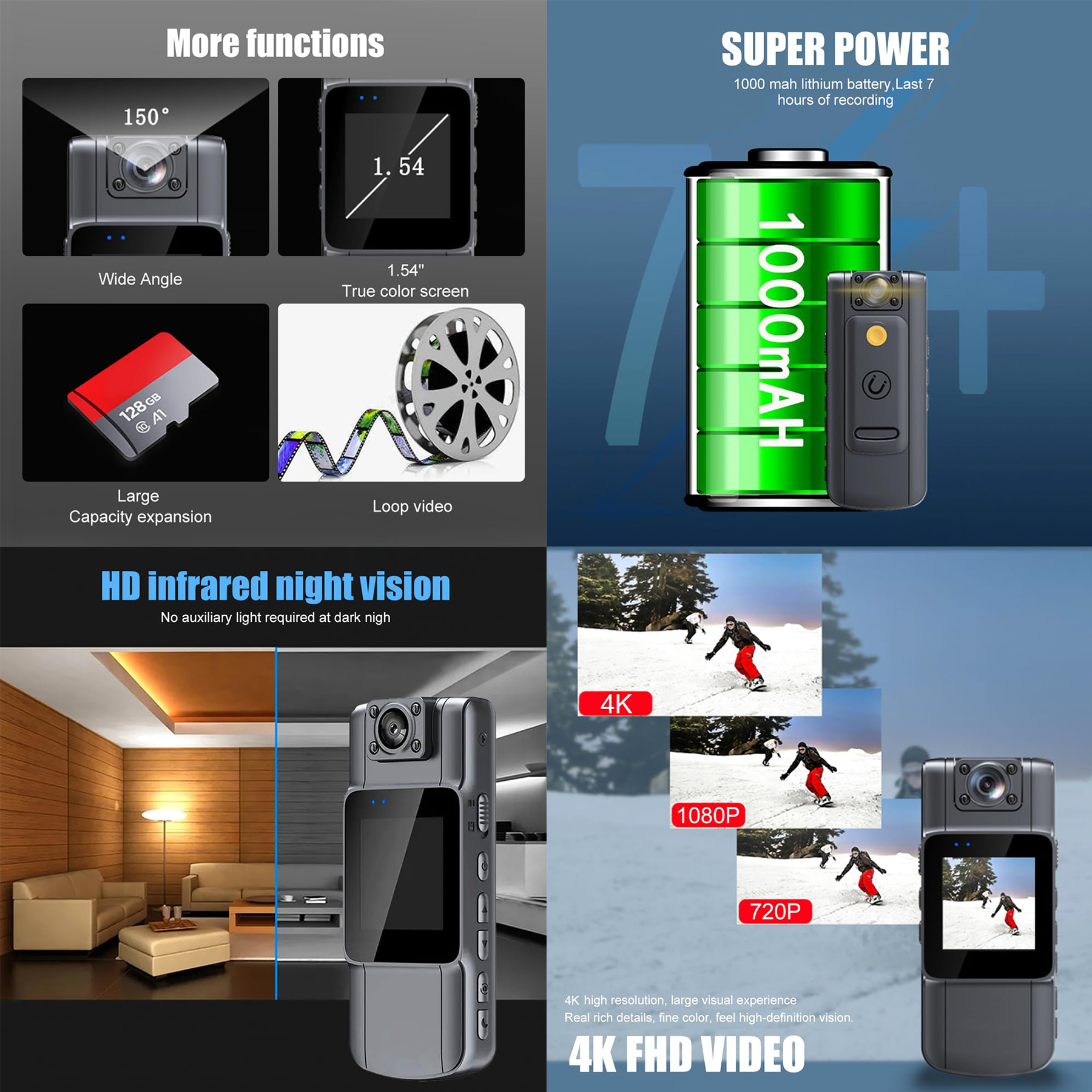 Mini Body Camera with Audio and Video Recording  2