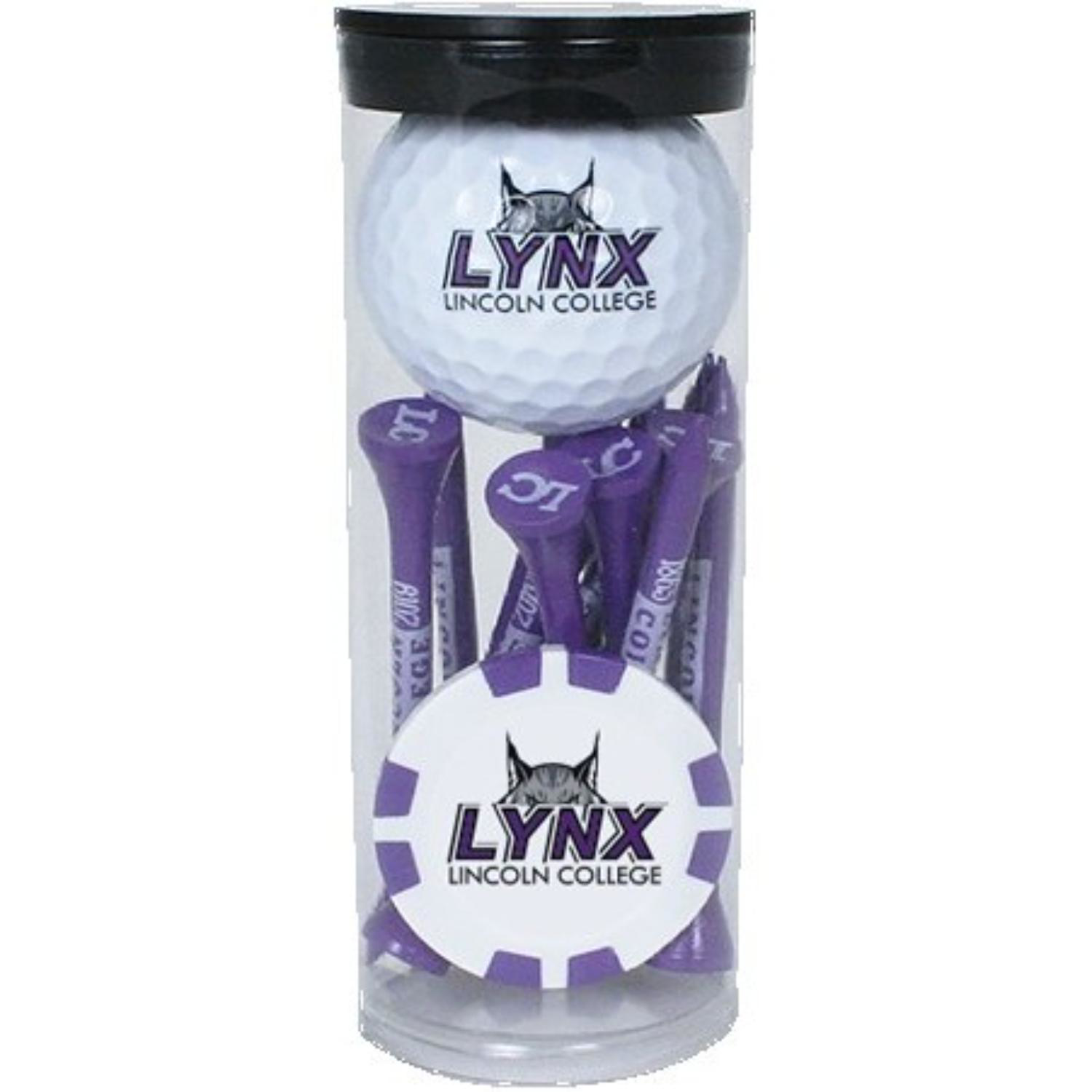 Golf Ball, Ball Marker Poker Chip & Tee Set Tube - Custom Imprint 2