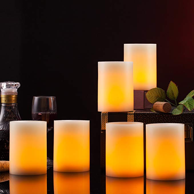 4" x 3" Flameless Pillar Faux Candle With Remote 2