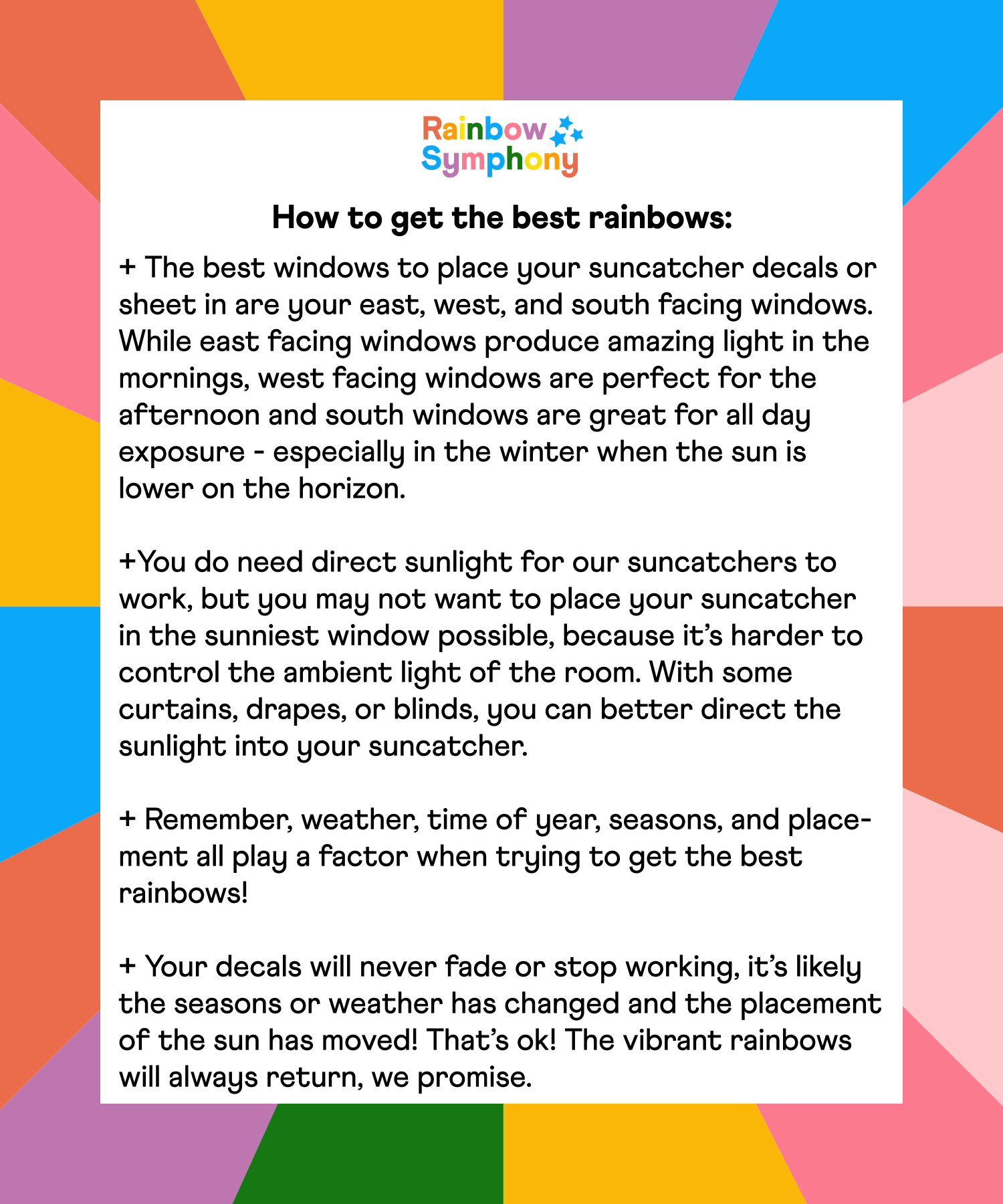 Window Decals - The Snowflake Series Sun Catchers - Holographic Rainbow Window Stickers 6