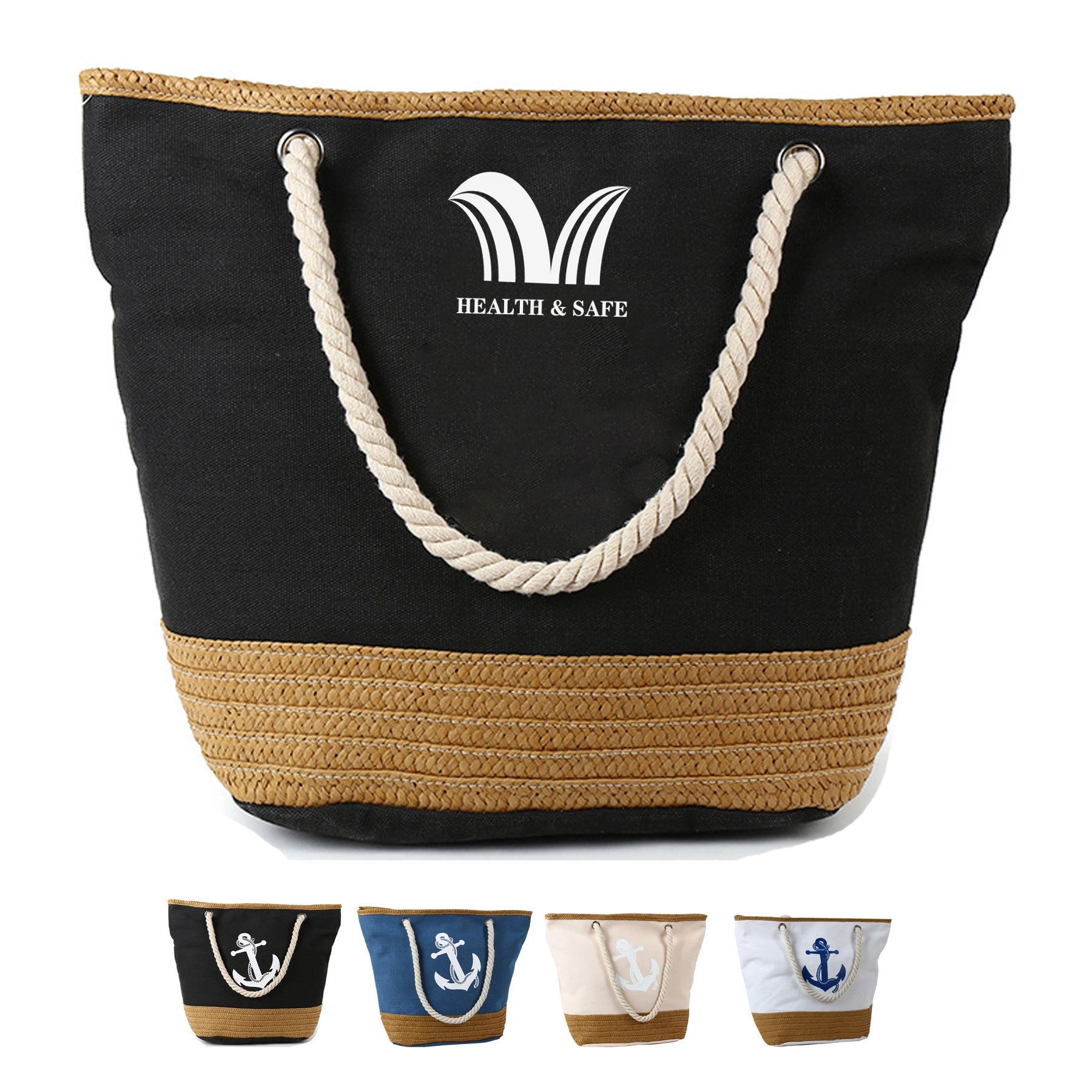 Canvas Beach Tote Bag, custom tote bag with logo imprint 4