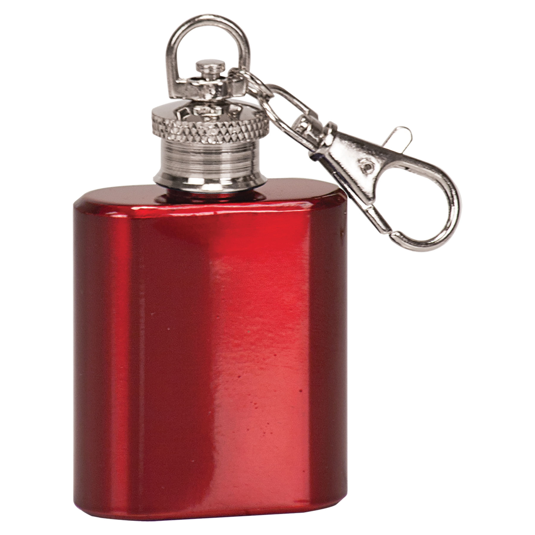 1oz Red Stainless Steel Flask Keychain 2
