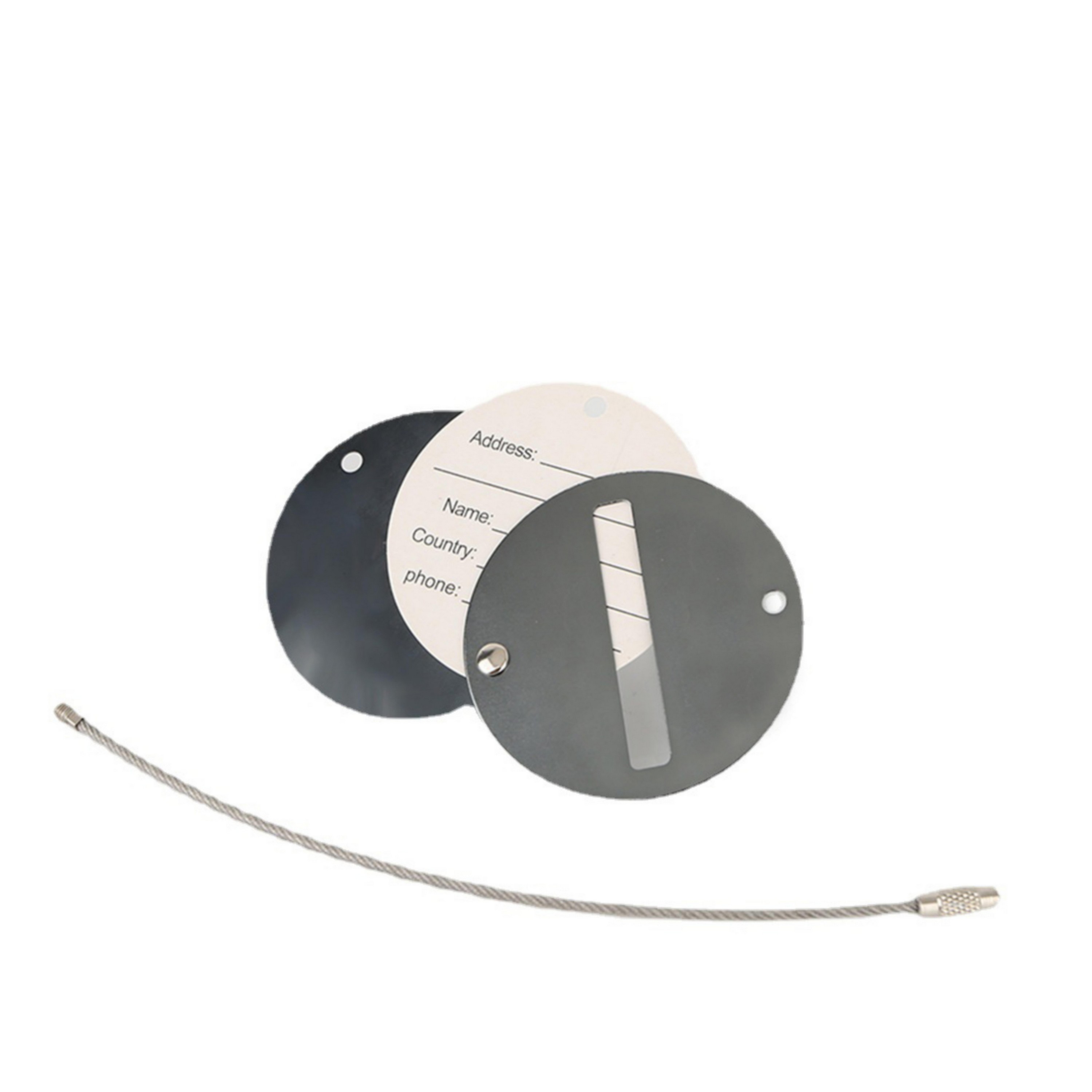 Round Aluminum Luggage Tag 3
