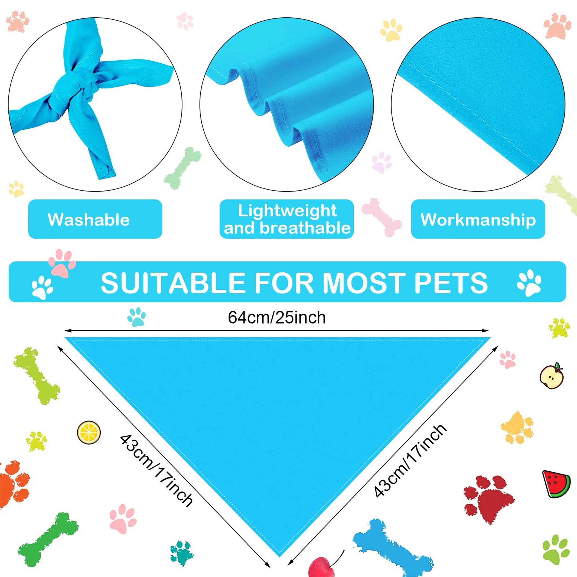 Pet Cotton Large Triangle Bandana 3
