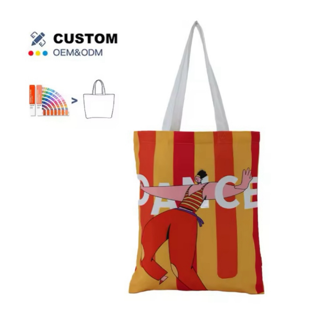 Full Color Thick Canvas Tote, custom tote bag with logo imprint 2