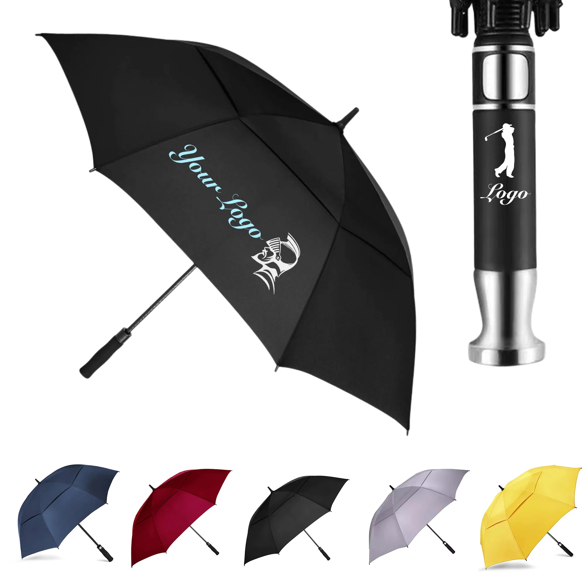 Customizable handle Large Golf Umbrella 4