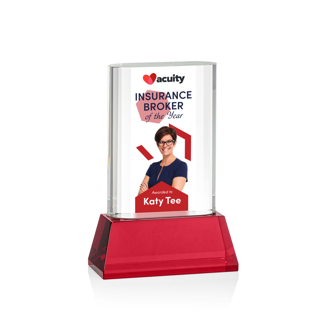 Merit VividPrint™ Award on Base - Red 6