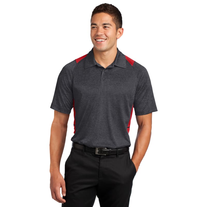 Sport-Tek Heather Colorblock Contender Polo. 46