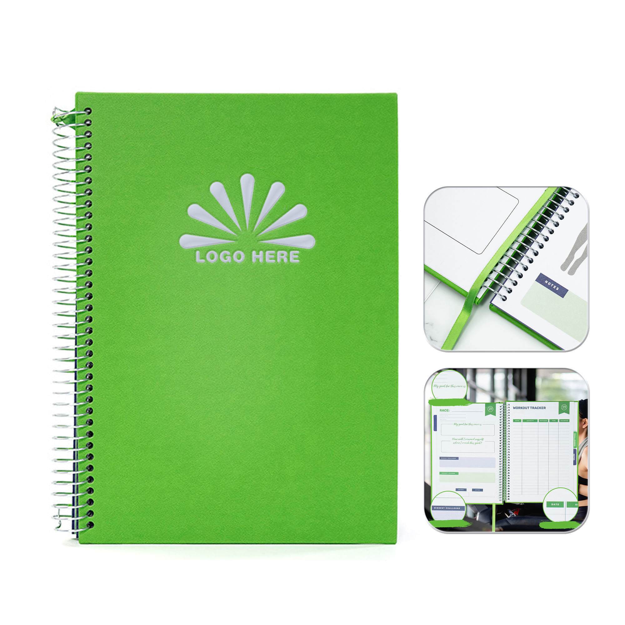 9.3" x 6.7" Fitness Planner Notebook PU Cover 3