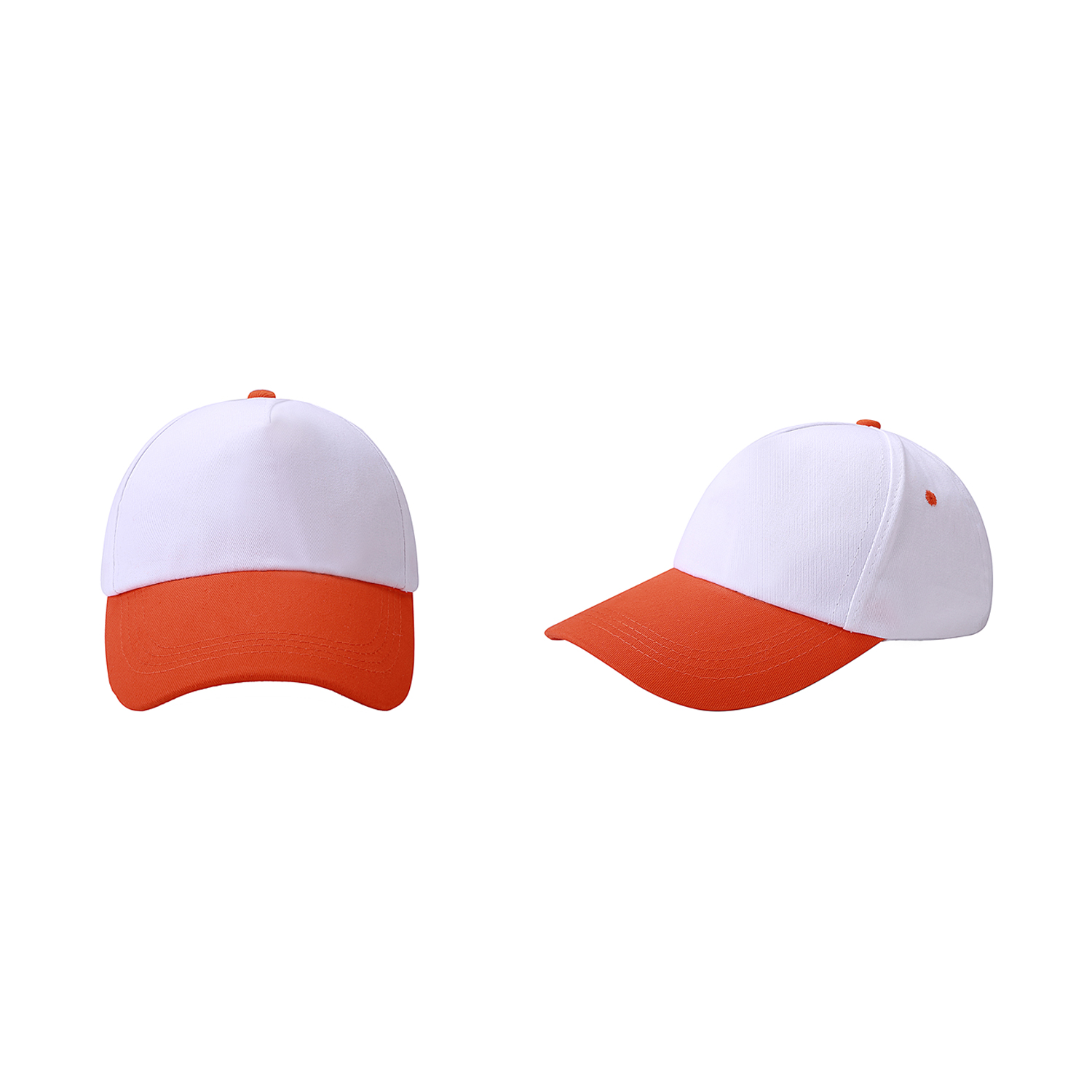 Stock 2-Tone Cotton Twill 5 Panel Cap w/Velcro Back Fastener 8