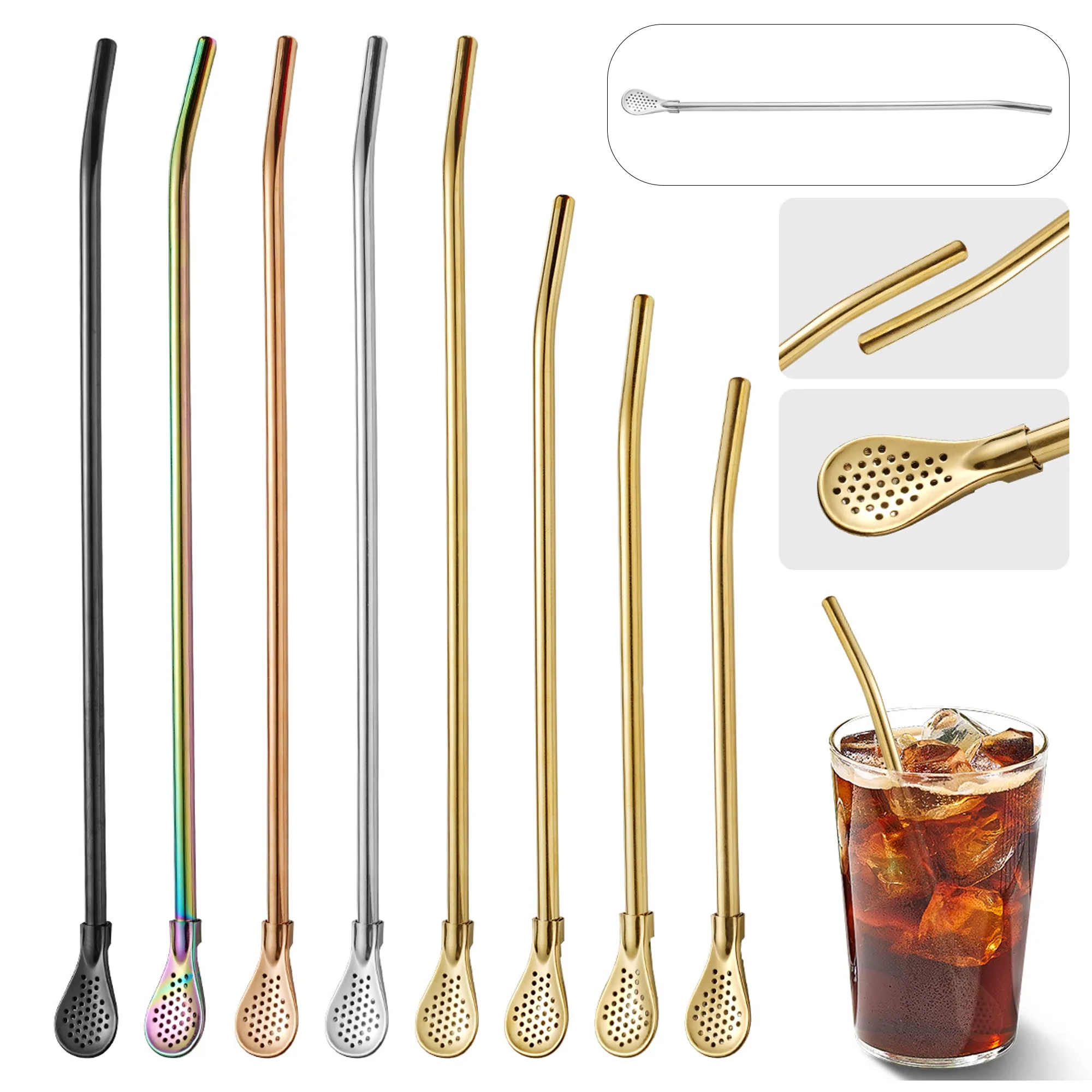Stainless Steel Straw Filter Spoon 1